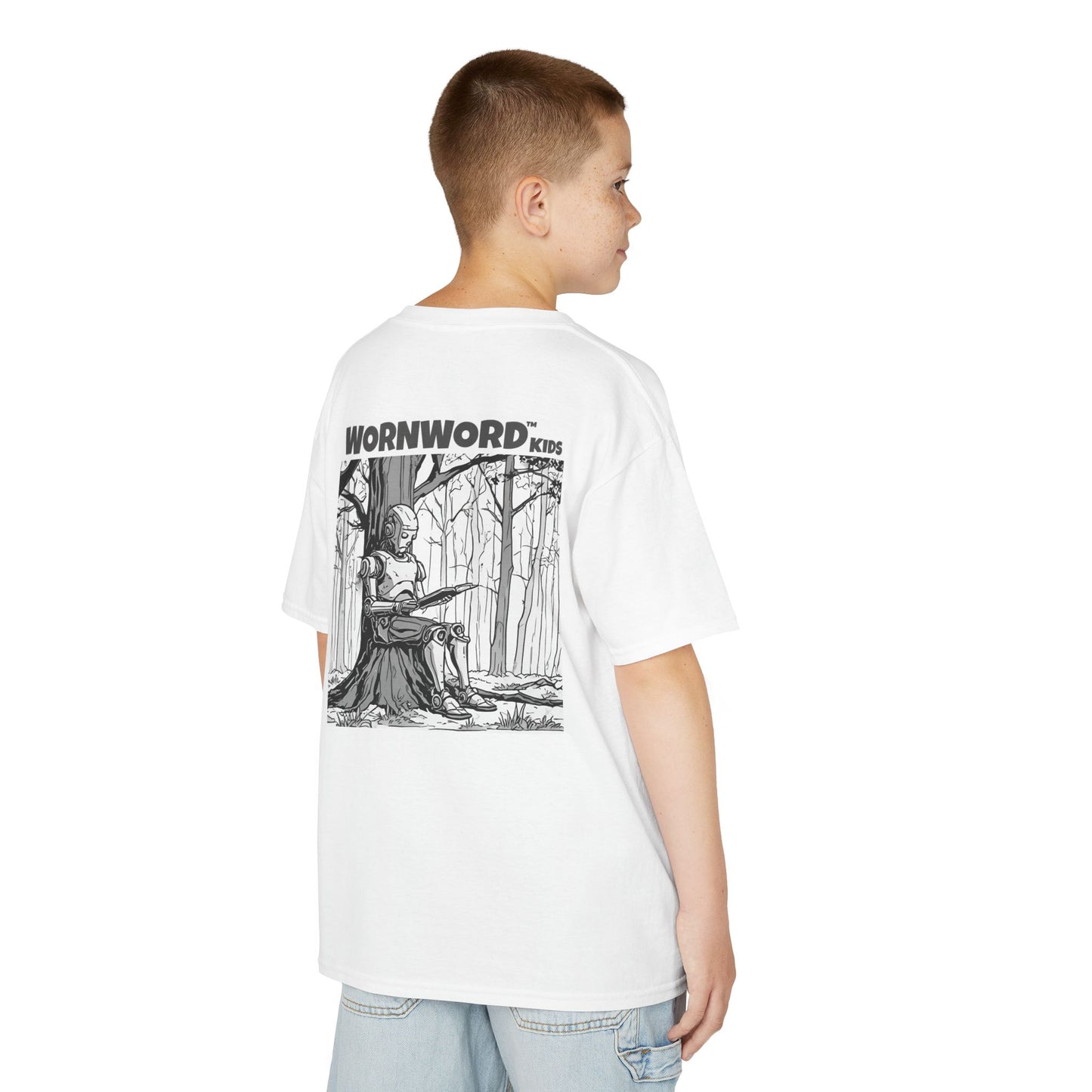 WORNWORD Kids™ Youth Mid-Weight Tee - Robot "Upgrade Your Brain"