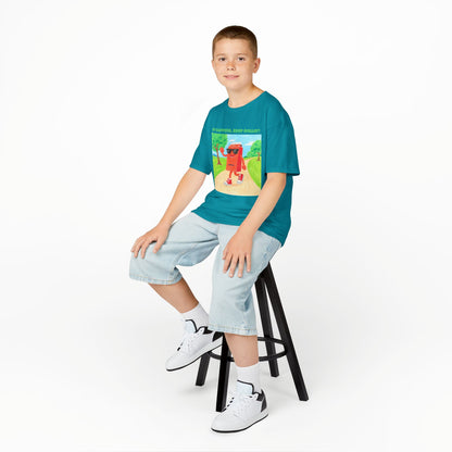 WORNWORD Kids Mid-Weight Tee - Walking Juice Box “Sip Happens. Keep Rollin’!