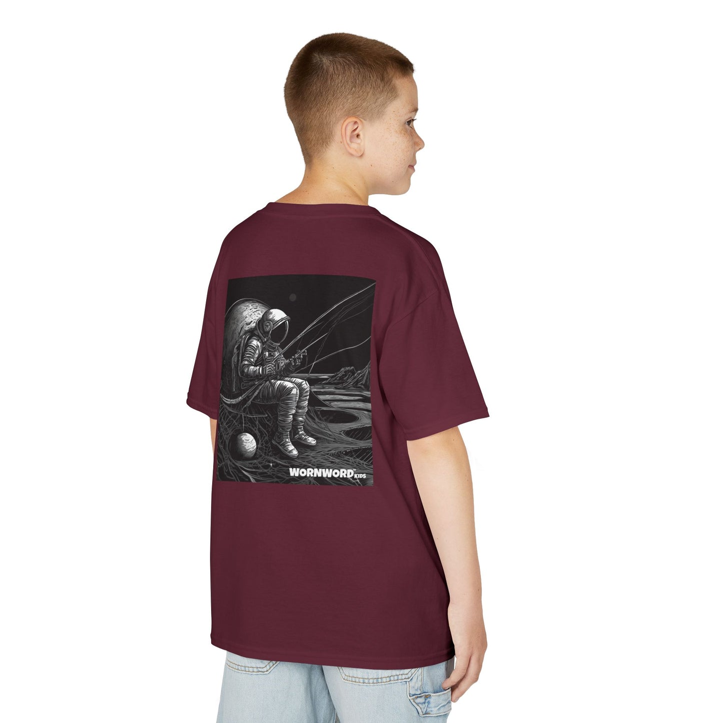WORNWORD Kids™ Youth Mid-Weight Tee - Astronaut "Hooked on the Universe!