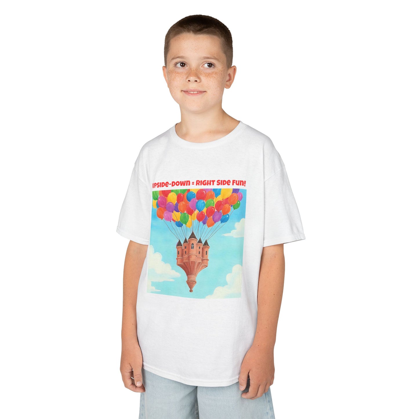 WORNWORD Kids Mid-Weight Tee - Floating Castle “Upside-Down = Right Side Fun!”