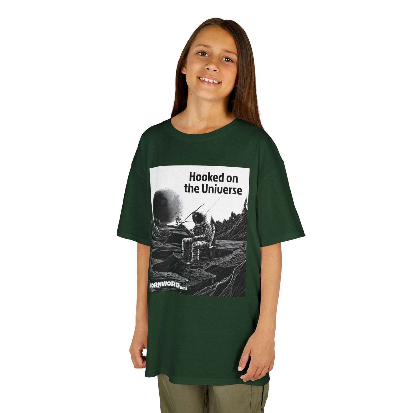 WORNWORD Kids™ Youth Mid-Weight Tee - Astronaut "Hooked on the Universe!