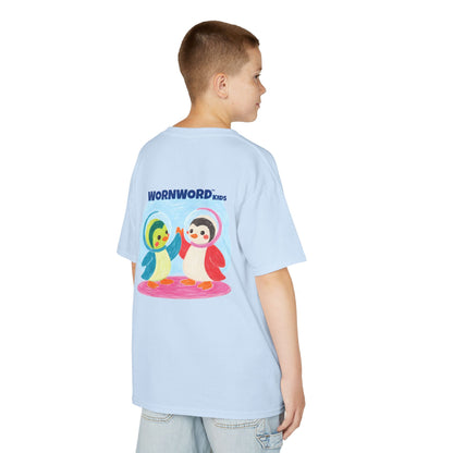WORNWORD Kids Mid-Weight Tee - Penguin "Space Buddies Forever!"