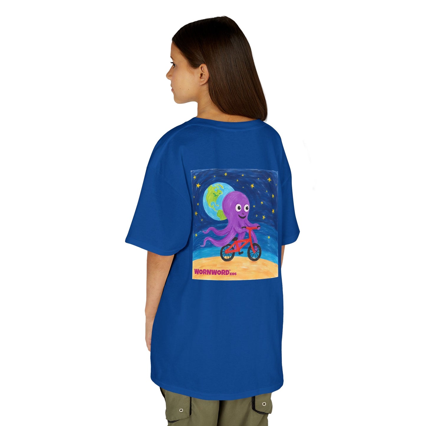 WORNWORD Kids Mid-Weight Tee - Octopus "Ride the Moon. Rule the Waves!"