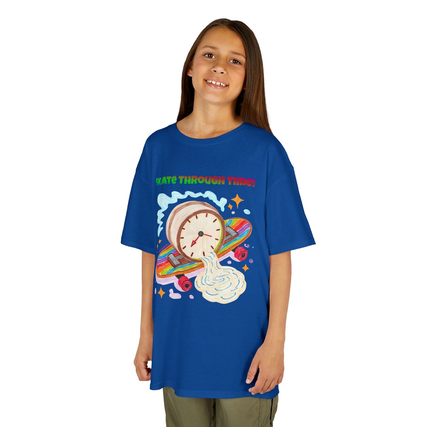 WORNWORD Kids Mid-Weight Tee - Melting Clock “Skate Through Time!”