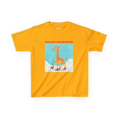 WORNWORD Kids Mid-Weight Tee - Giraffe "Roll High. Dream Bright!"