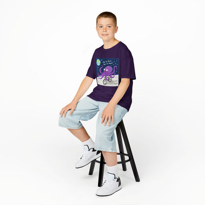 WORNWORD Kids Mid-Weight Tee - Octopus "Ride the Moon. Rule the Waves!"