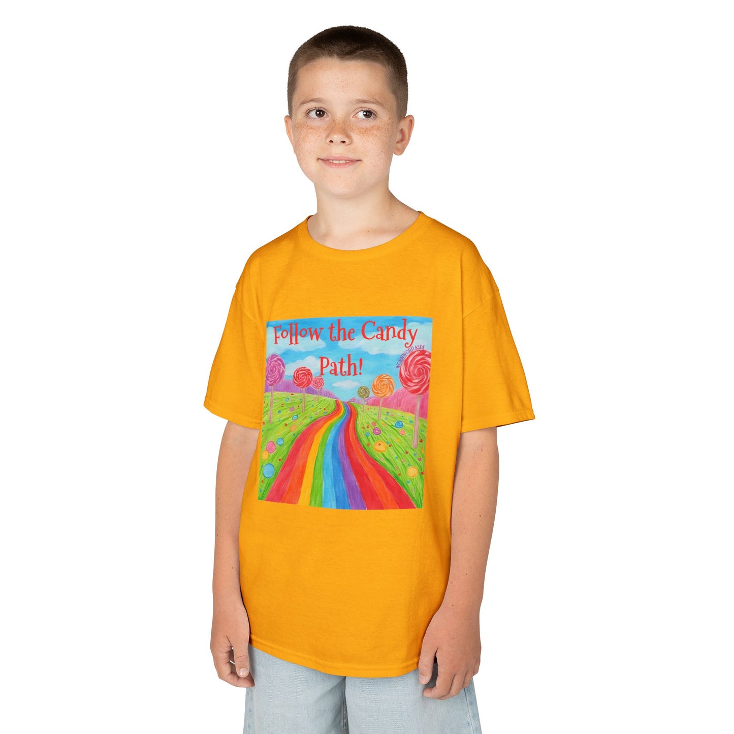 WORNWORD Kids Mid-Weight Tee - Rainbow Road “Follow the Candy Path!”