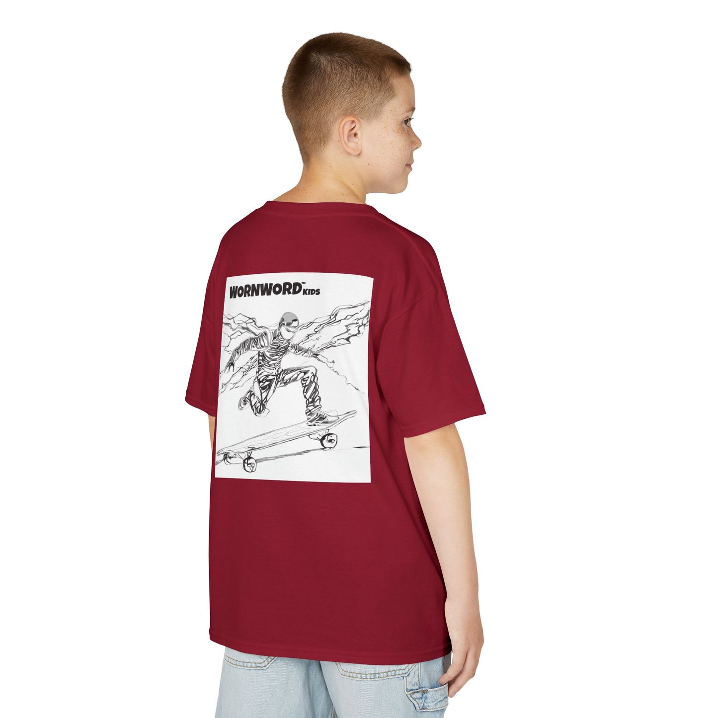 WORNWORD Kids™ Youth Mid-Weight Tee - Lightning Bolt "Charged Up and Rolling!"
