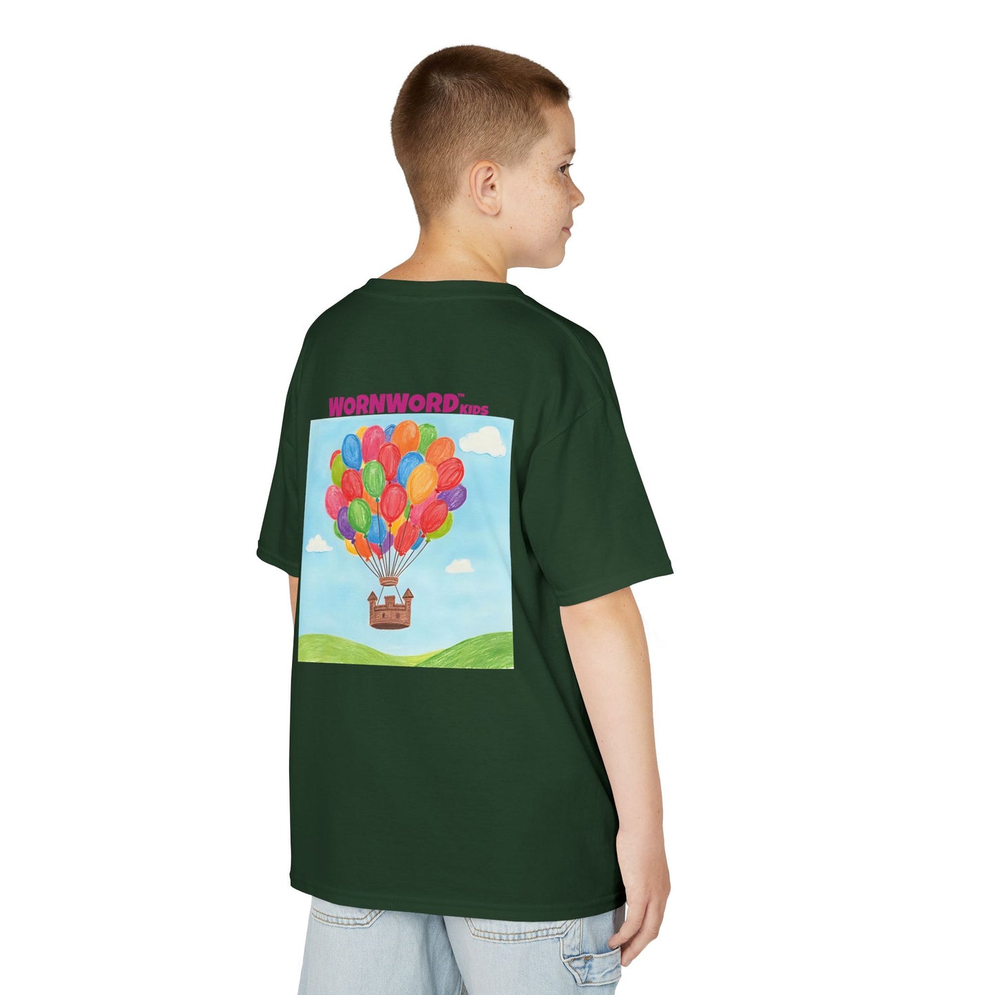 WORNWORD Kids Mid-Weight Tee - Floating Castle “Upside-Down = Right Side Fun!”