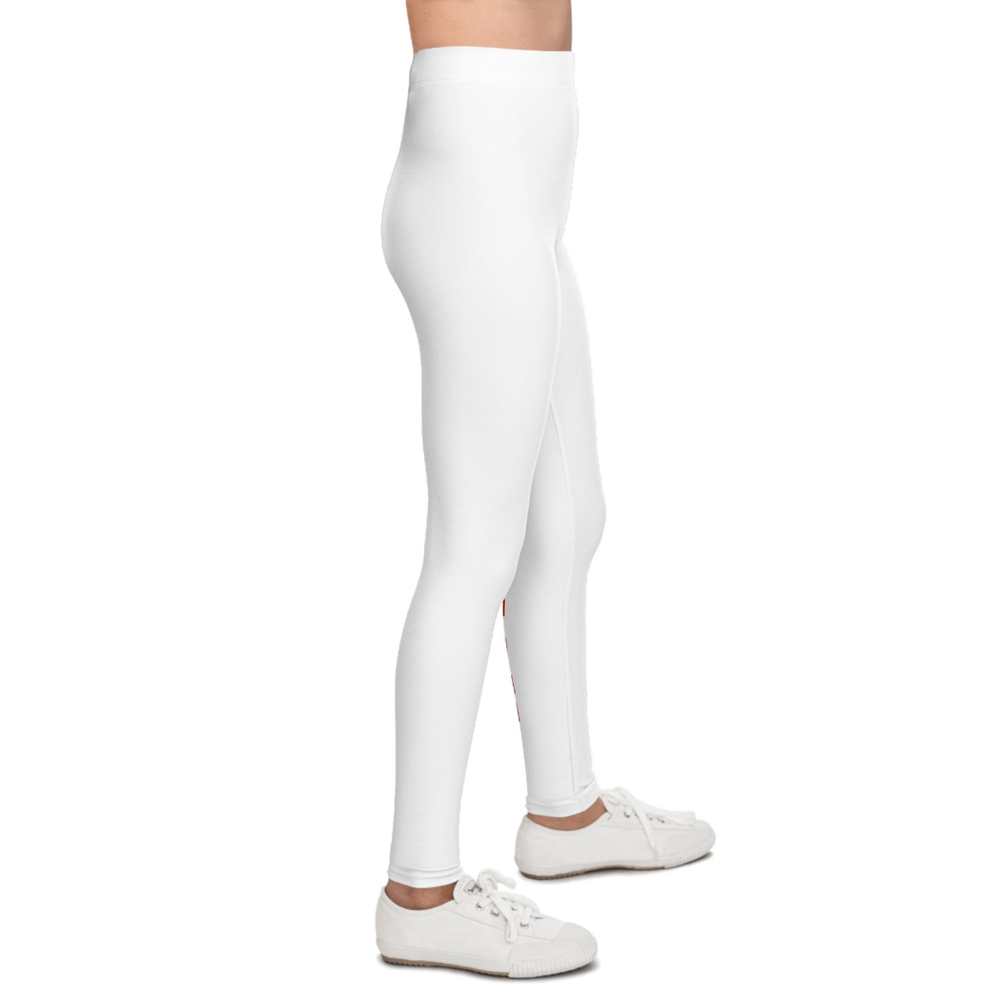 WORNWORD Kids™ ColorVibeZ™ Youth Leggings - White with Red Script