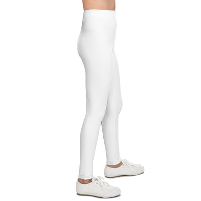 WORNWORD Kids™ ColorVibeZ™ Youth Leggings - White with Red Script