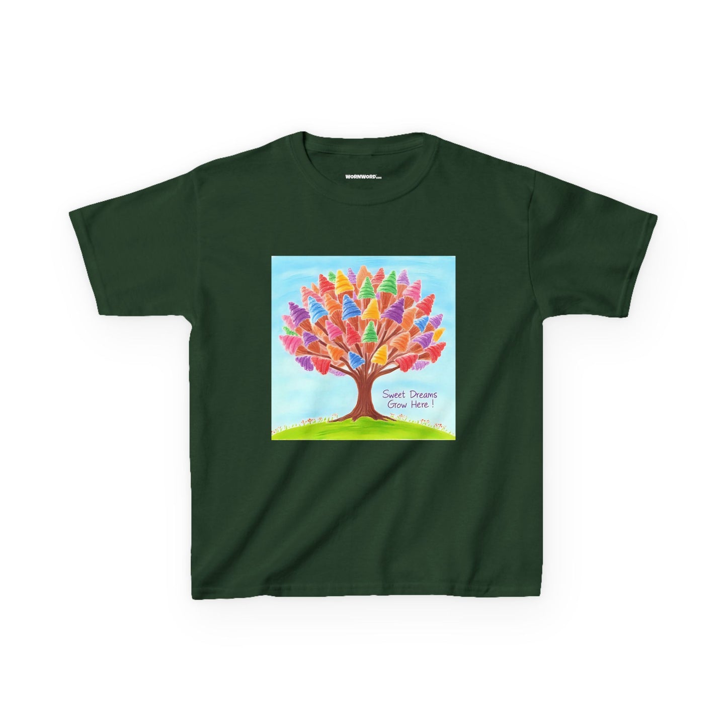 WORNWORD Kids Mid-Weight Tee - Ice-Cream Tree “Sweet Dreams Grow Here!”