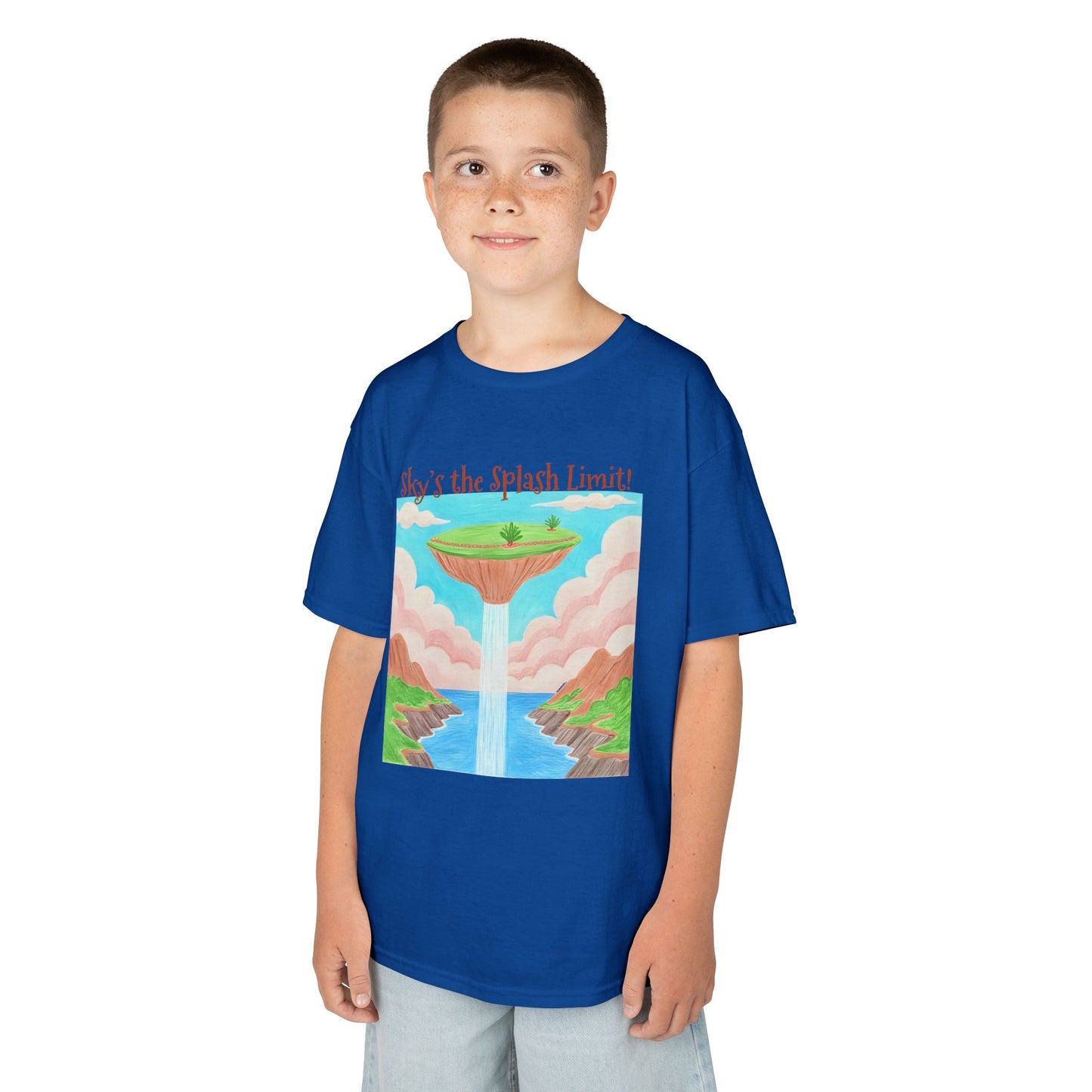 WORNWORD Kids Mid-Weight Tee - Waterfall Islands “Sky’s the Splash Limit!”