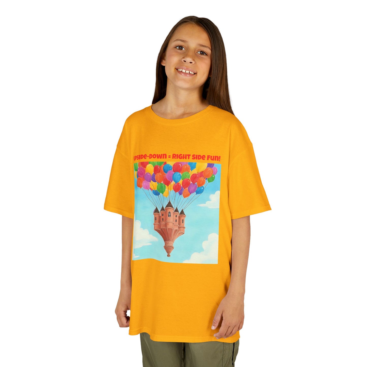 WORNWORD Kids Mid-Weight Tee - Floating Castle “Upside-Down = Right Side Fun!”
