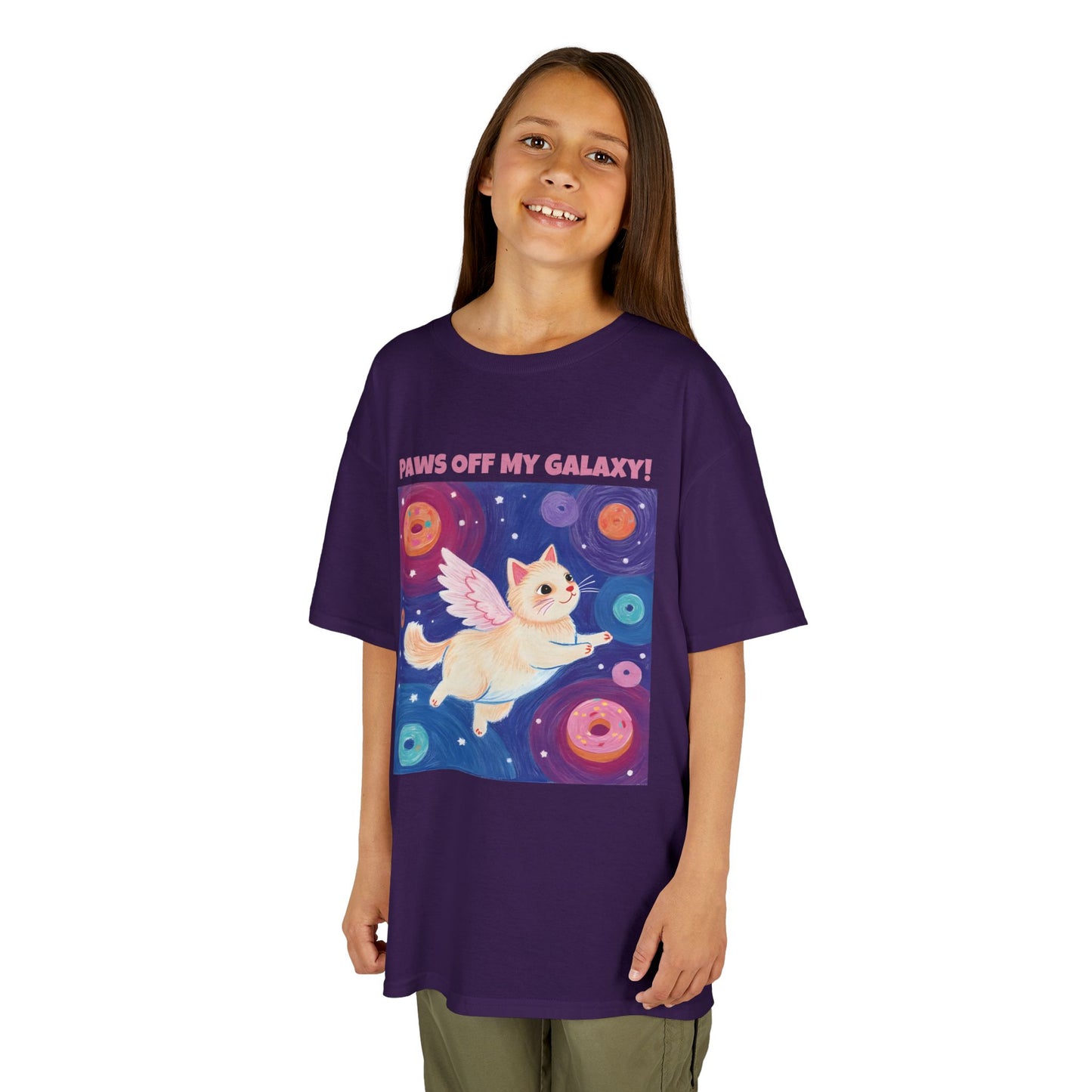 WORNWORD Kids Mid-Weight Tee - Cat Lovers "Paws Off My Galaxy!"
