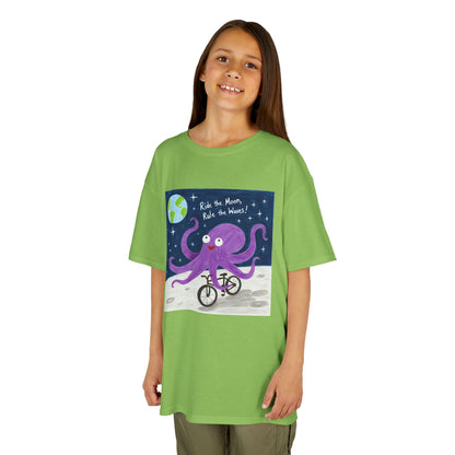 WORNWORD Kids Mid-Weight Tee - Octopus "Ride the Moon. Rule the Waves!"
