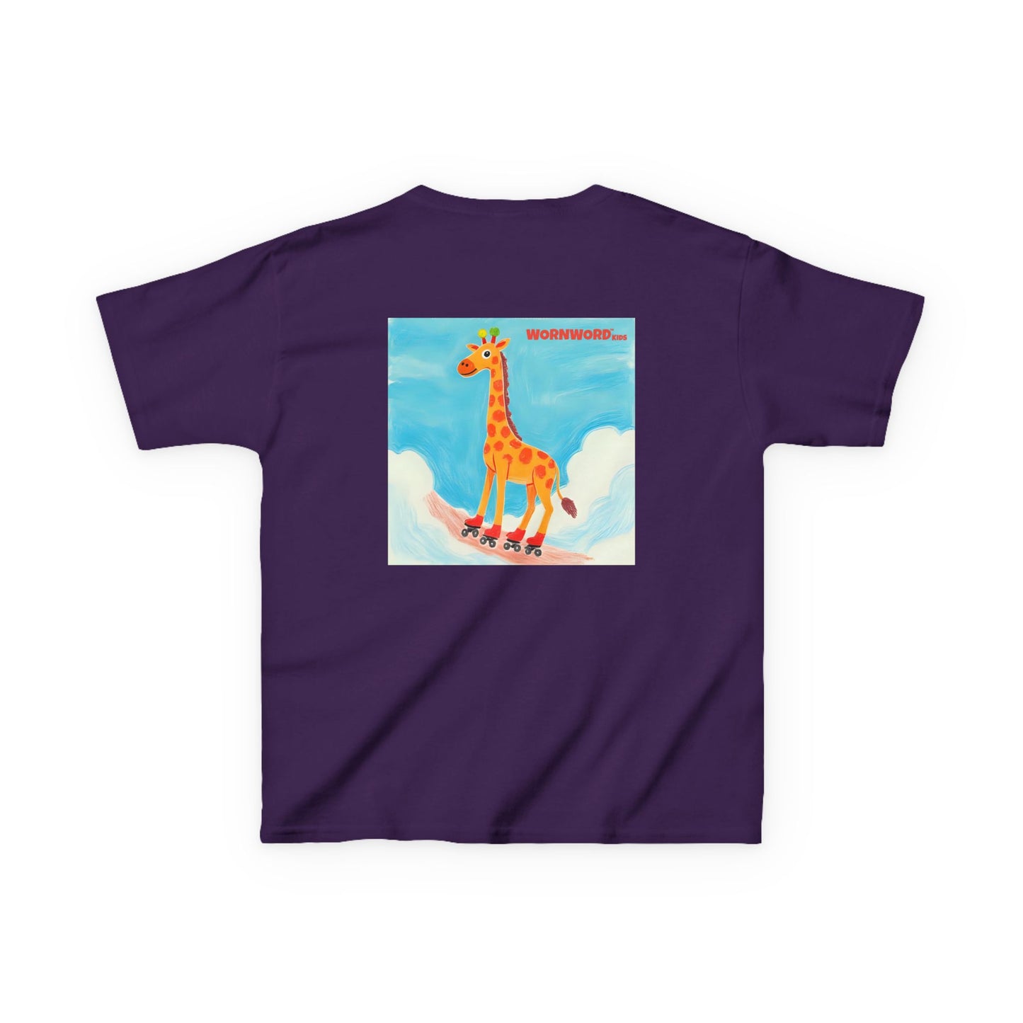 WORNWORD Kids Mid-Weight Tee - Giraffe "Roll High. Dream Bright!"