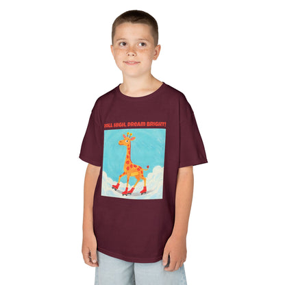 WORNWORD Kids Mid-Weight Tee - Giraffe "Roll High. Dream Bright!"