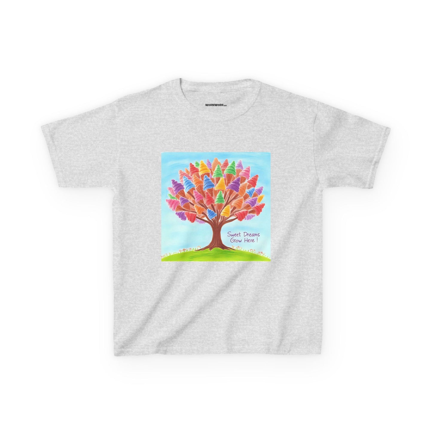 WORNWORD Kids Mid-Weight Tee - Ice-Cream Tree “Sweet Dreams Grow Here!”