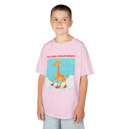 WORNWORD Kids Mid-Weight Tee - Giraffe "Roll High. Dream Bright!"