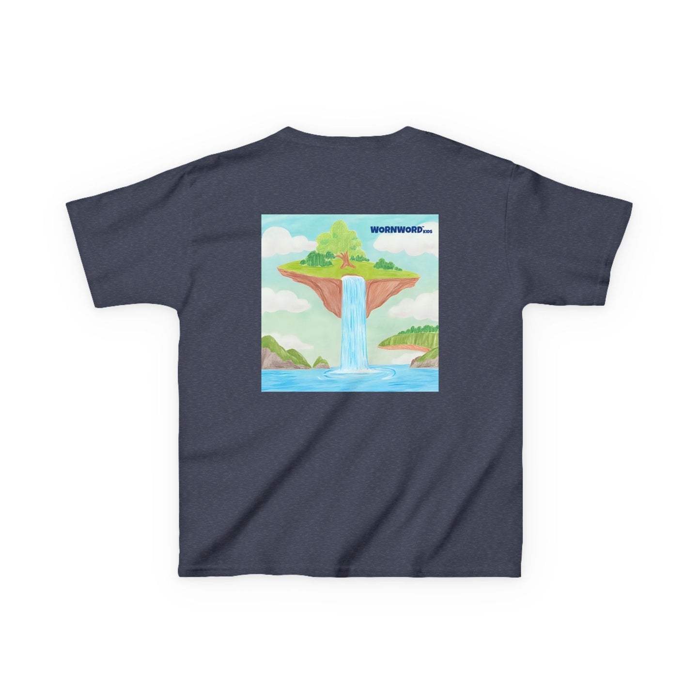 WORNWORD Kids Mid-Weight Tee - Waterfall Islands “Sky’s the Splash Limit!”