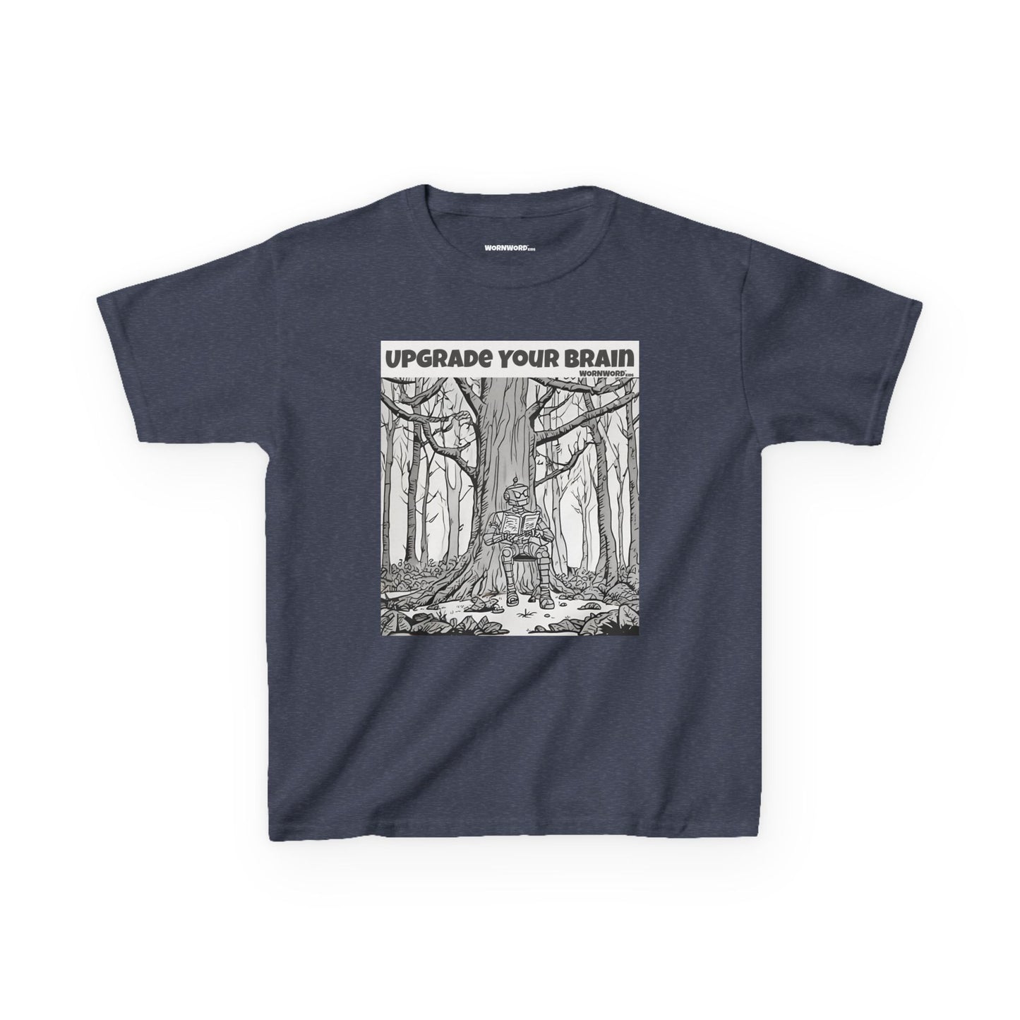 WORNWORD Kids™ Youth Mid-Weight Tee - Robot "Upgrade Your Brain"