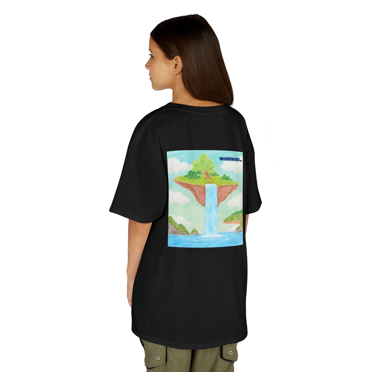 WORNWORD Kids Mid-Weight Tee - Waterfall Islands “Sky’s the Splash Limit!”