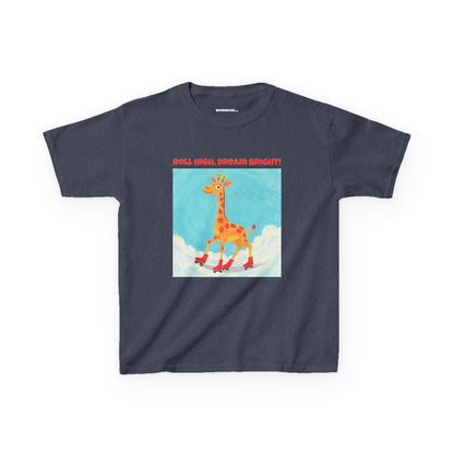 WORNWORD Kids Mid-Weight Tee - Giraffe "Roll High. Dream Bright!"