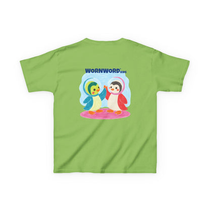 WORNWORD Kids Mid-Weight Tee - Penguin "Space Buddies Forever!"