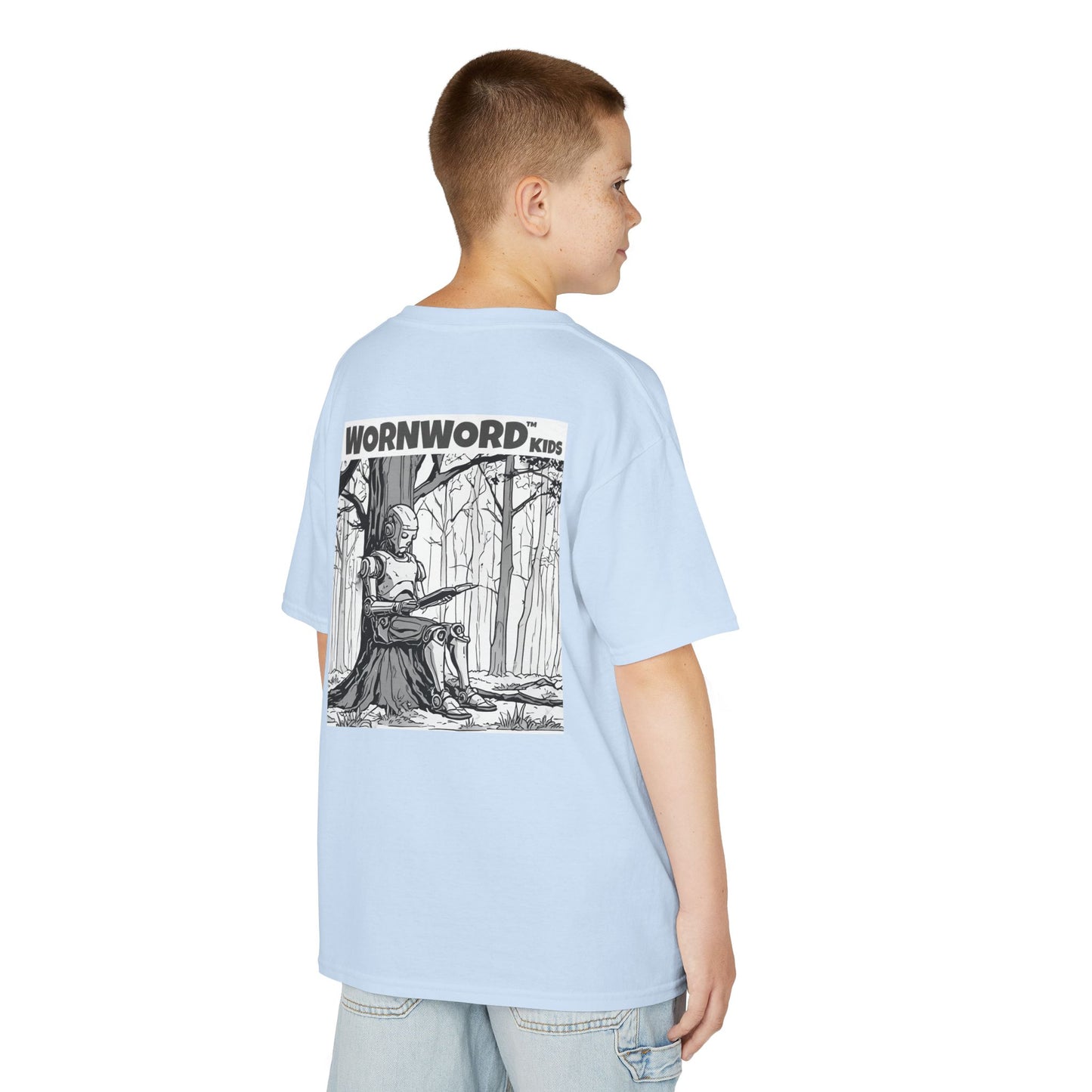 WORNWORD Kids™ Youth Mid-Weight Tee - Robot "Upgrade Your Brain"