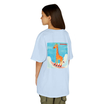 WORNWORD Kids Mid-Weight Tee - Giraffe "Roll High. Dream Bright!"