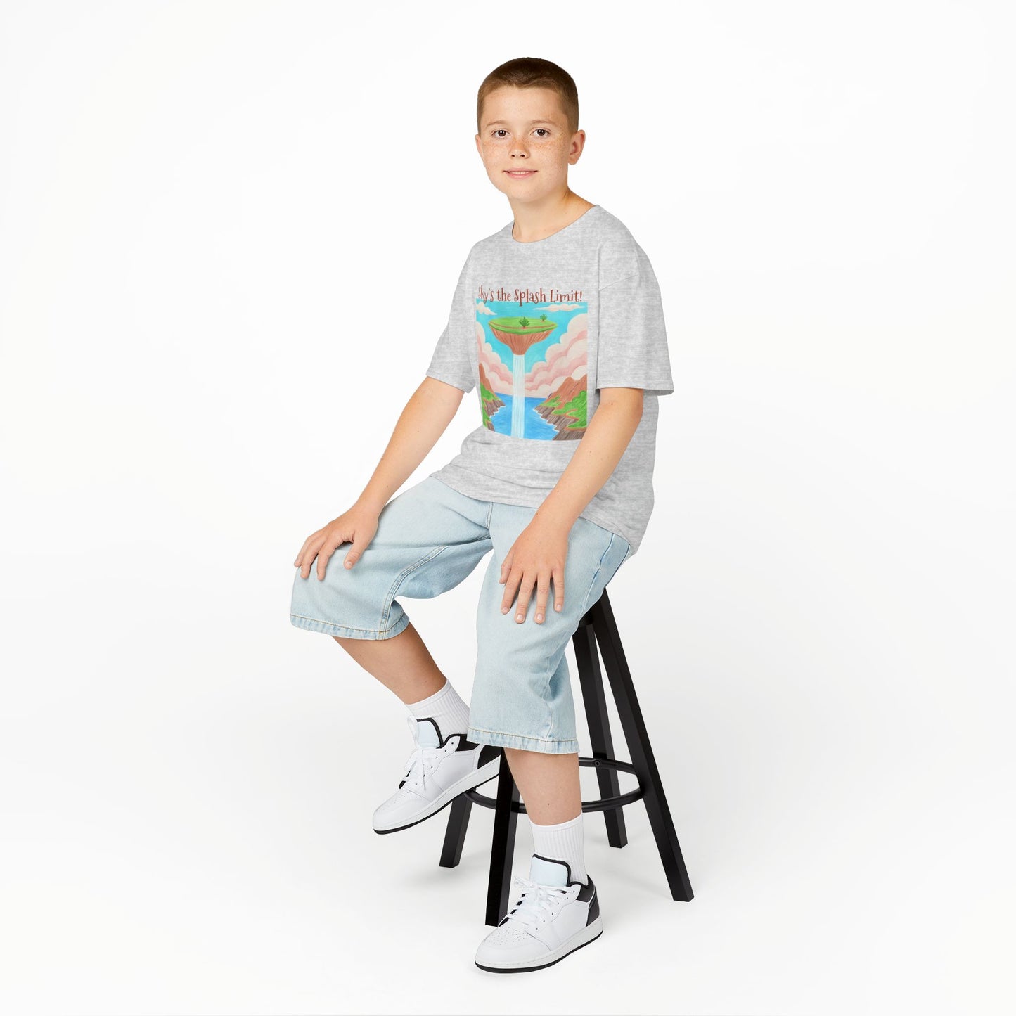 WORNWORD Kids Mid-Weight Tee - Waterfall Islands “Sky’s the Splash Limit!”