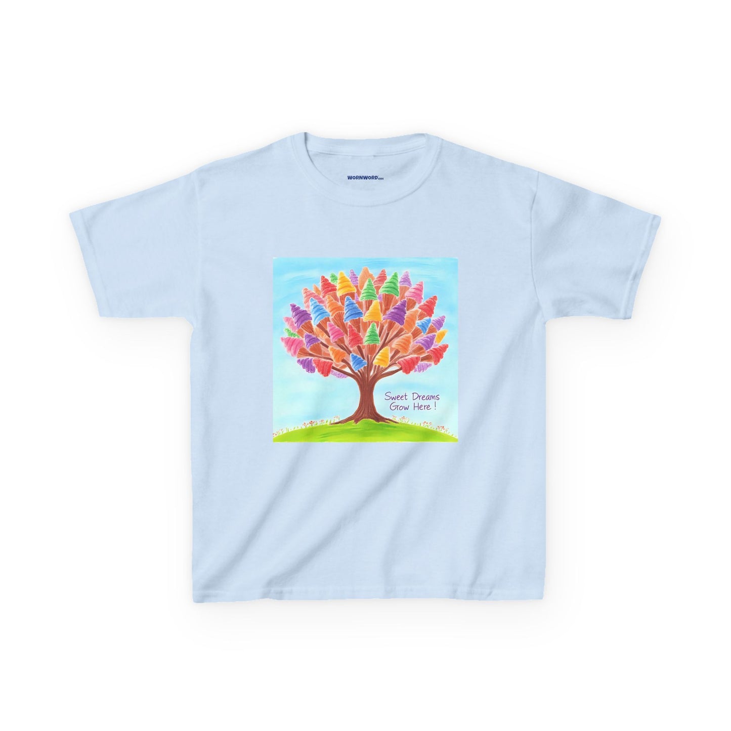 WORNWORD Kids Mid-Weight Tee - Ice-Cream Tree “Sweet Dreams Grow Here!”
