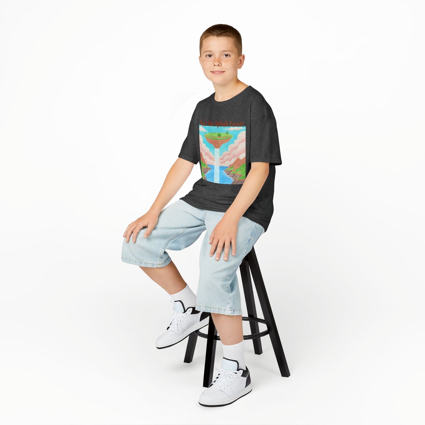WORNWORD Kids Mid-Weight Tee - Waterfall Islands “Sky’s the Splash Limit!”