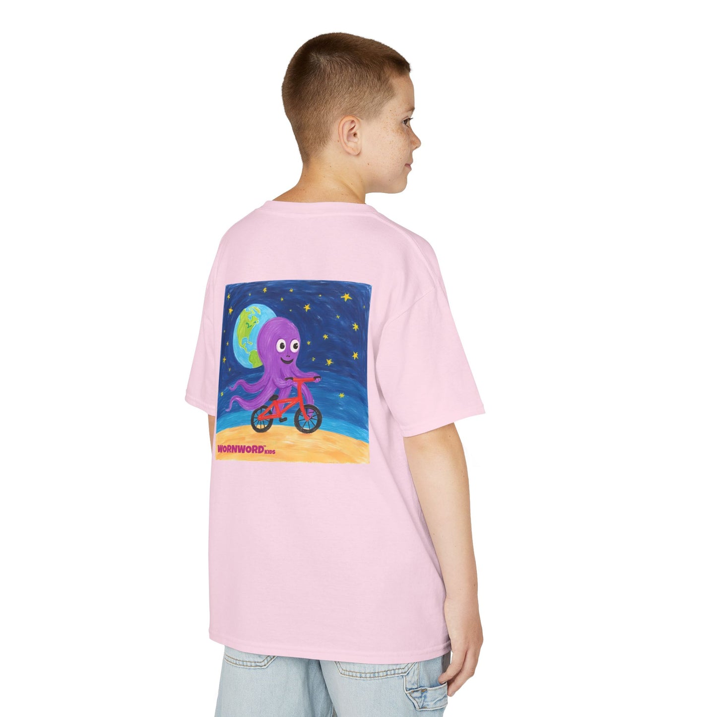 WORNWORD Kids Mid-Weight Tee - Octopus "Ride the Moon. Rule the Waves!"