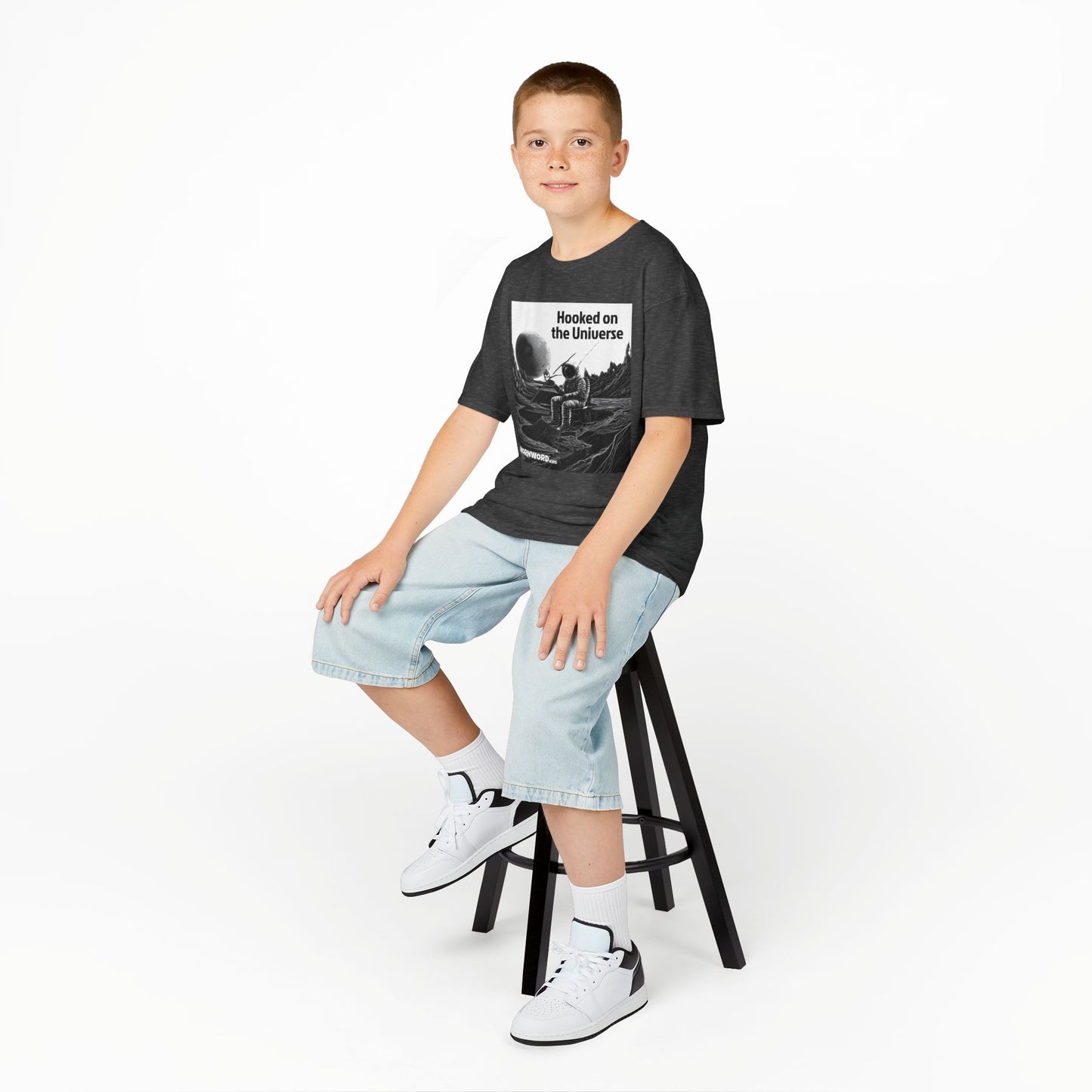 WORNWORD Kids™ Youth Mid-Weight Tee - Astronaut "Hooked on the Universe!