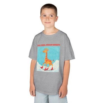WORNWORD Kids Mid-Weight Tee - Giraffe "Roll High. Dream Bright!"