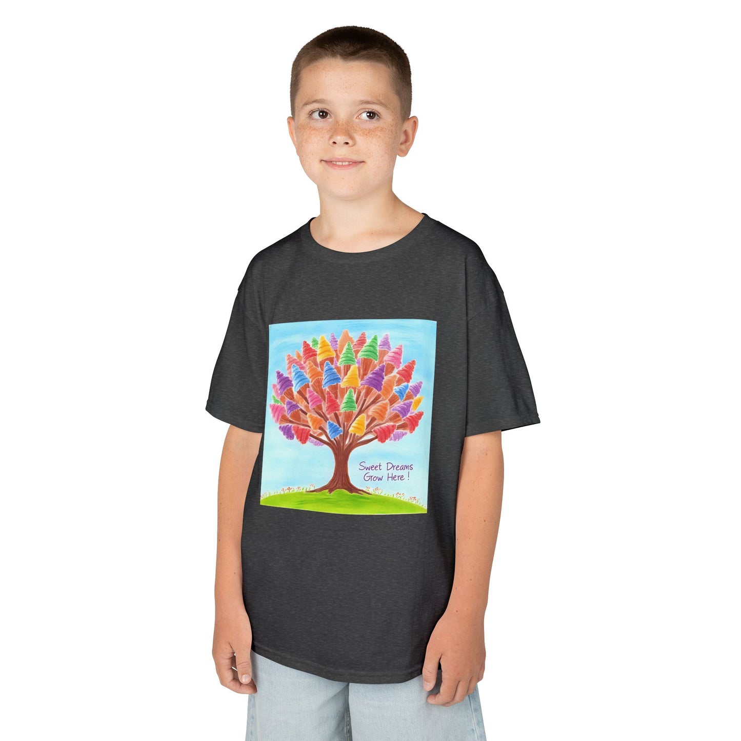 WORNWORD Kids Mid-Weight Tee - Ice-Cream Tree “Sweet Dreams Grow Here!”