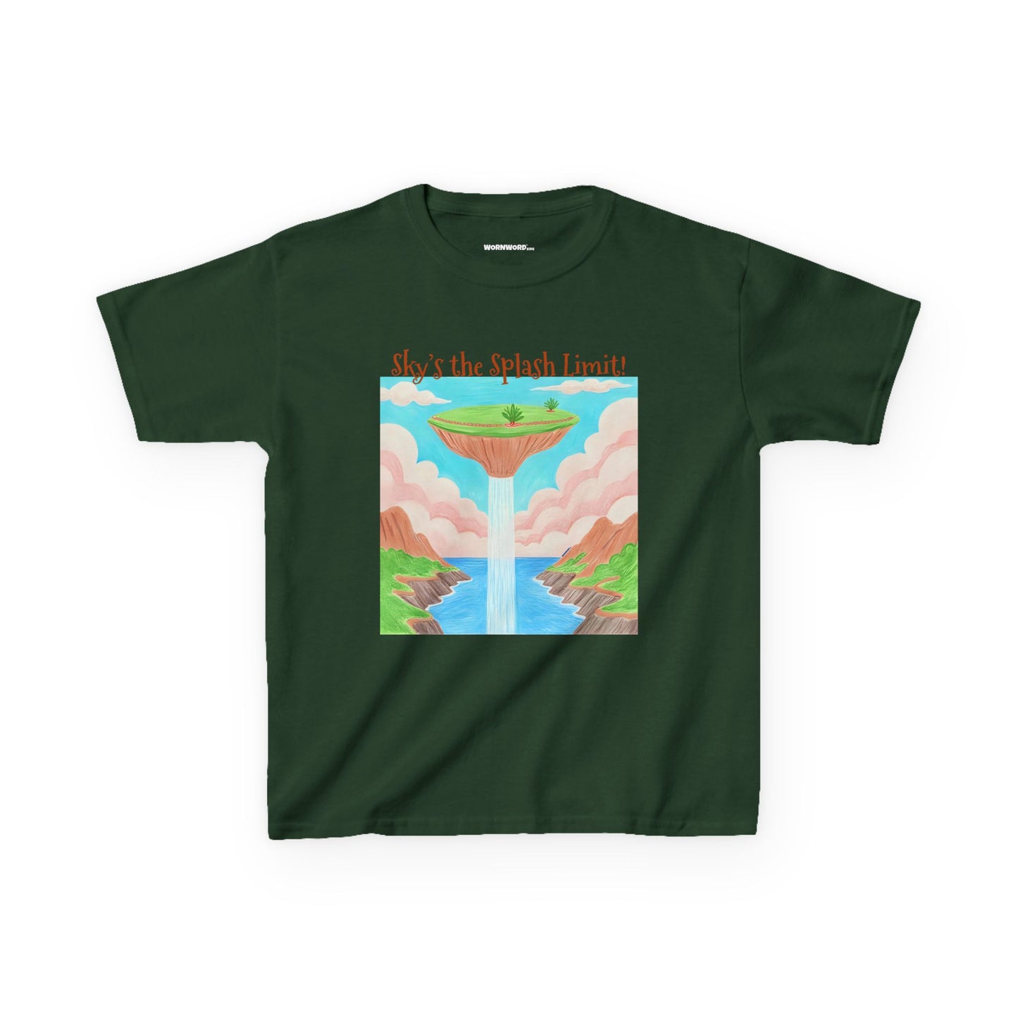 WORNWORD Kids Mid-Weight Tee - Waterfall Islands “Sky’s the Splash Limit!”