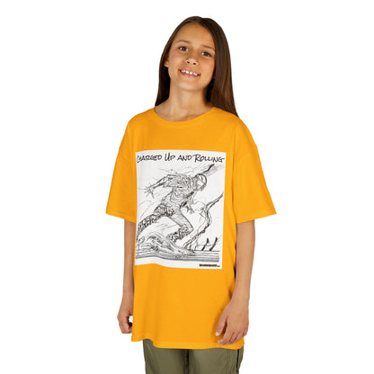 WORNWORD Kids™ Youth Mid-Weight Tee - Lightning Bolt "Charged Up and Rolling!"