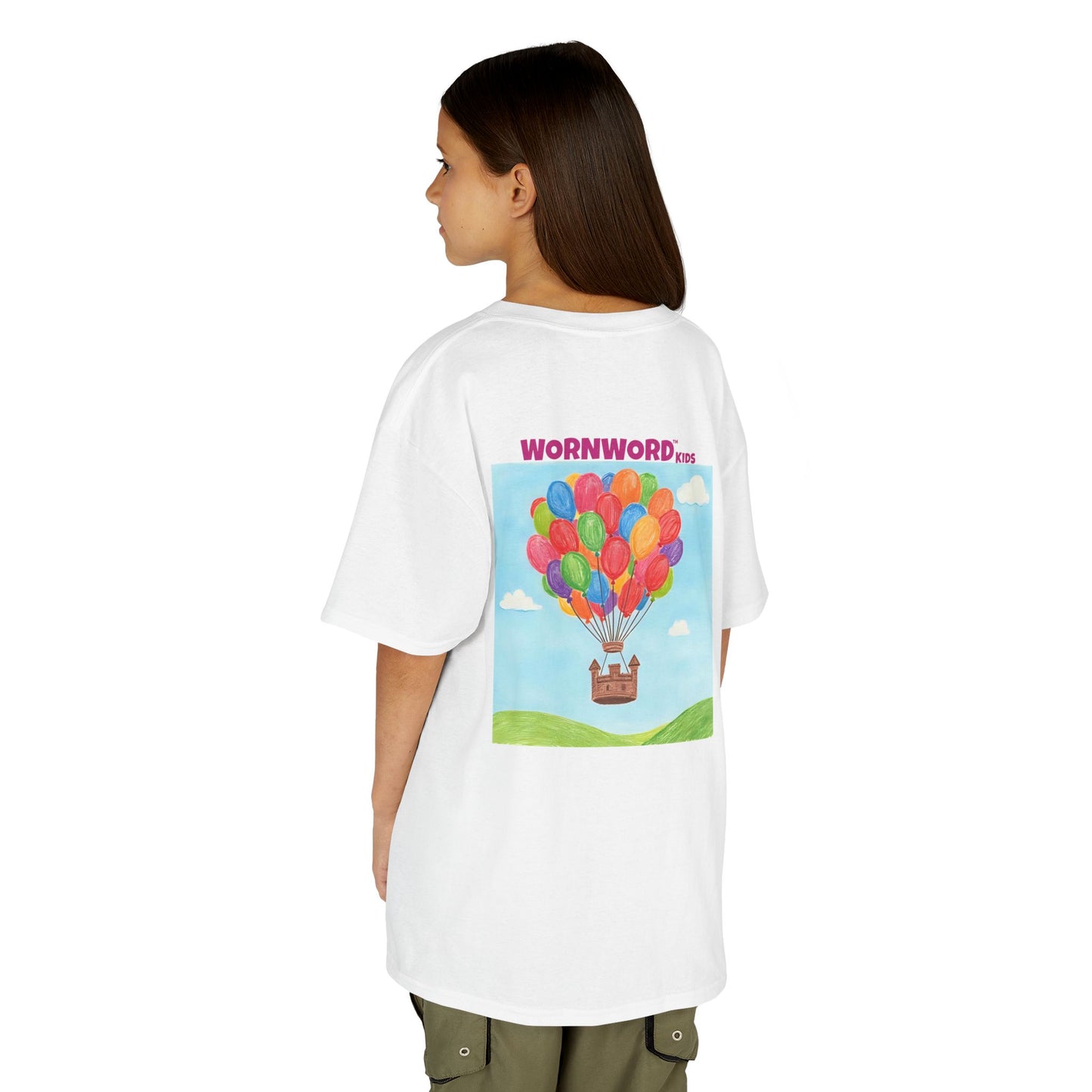 WORNWORD Kids Mid-Weight Tee - Floating Castle “Upside-Down = Right Side Fun!”