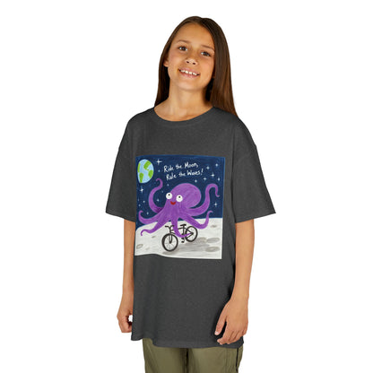 WORNWORD Kids Mid-Weight Tee - Octopus "Ride the Moon. Rule the Waves!"