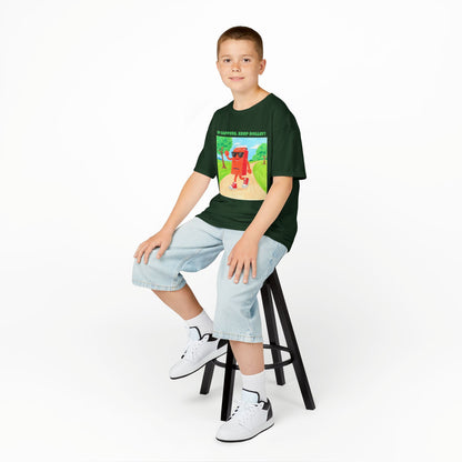 WORNWORD Kids Mid-Weight Tee - Walking Juice Box “Sip Happens. Keep Rollin’!