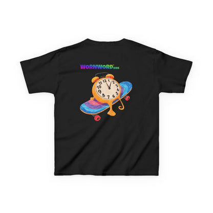 WORNWORD Kids Mid-Weight Tee - Melting Clock “Skate Through Time!”