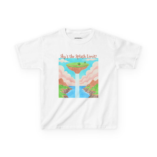 WORNWORD Kids Mid-Weight Tee - Waterfall Islands “Sky’s the Splash Limit!”