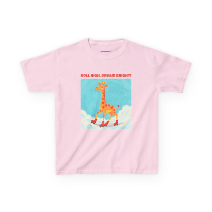 WORNWORD Kids Mid-Weight Tee - Giraffe "Roll High. Dream Bright!"