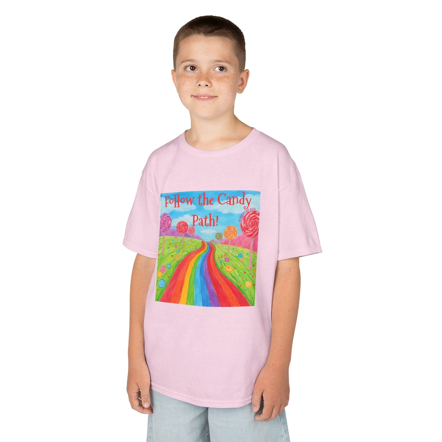 WORNWORD Kids Mid-Weight Tee - Rainbow Road “Follow the Candy Path!”