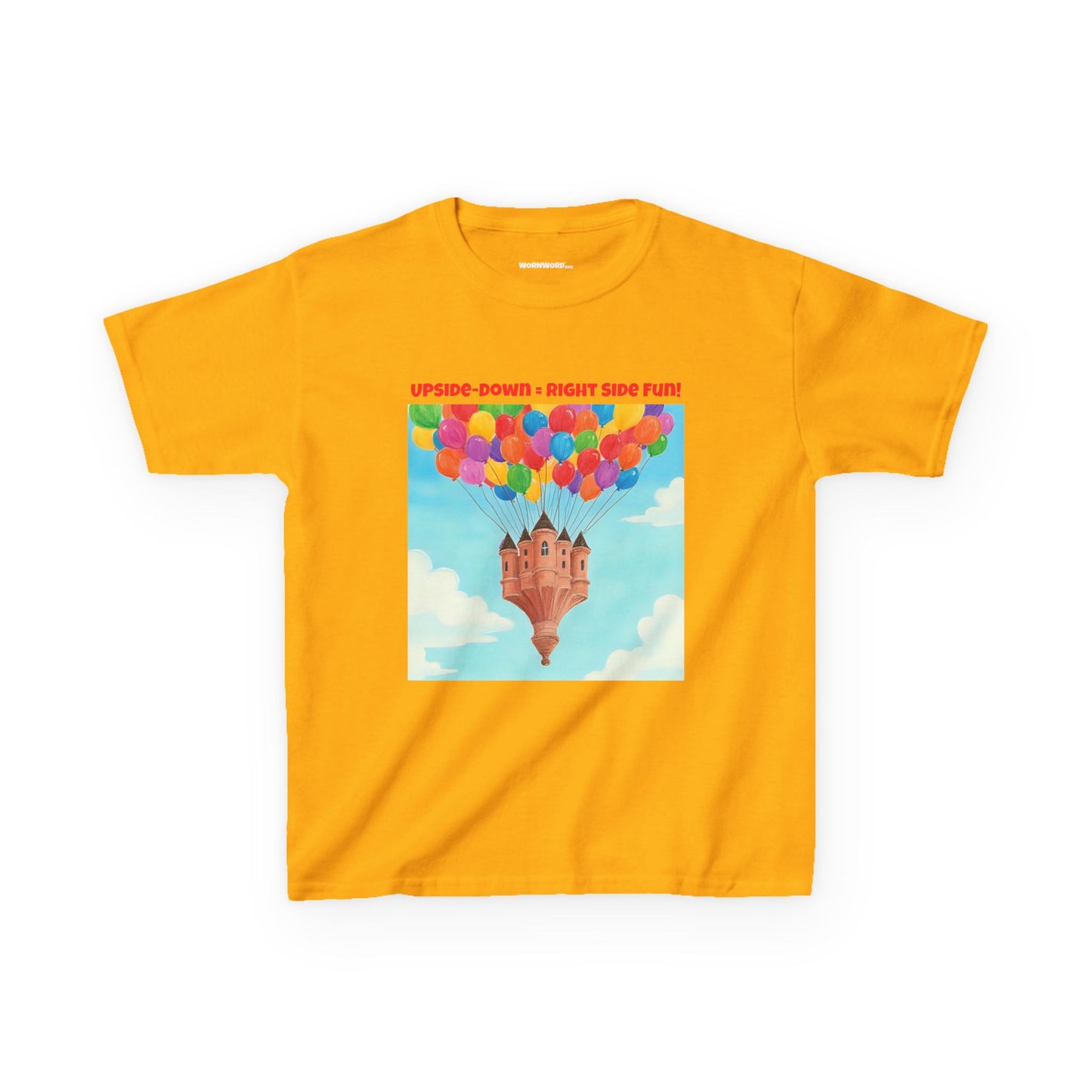 WORNWORD Kids Mid-Weight Tee - Floating Castle “Upside-Down = Right Side Fun!”