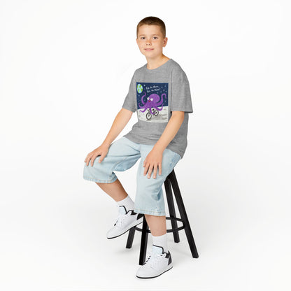 WORNWORD Kids Mid-Weight Tee - Octopus "Ride the Moon. Rule the Waves!"