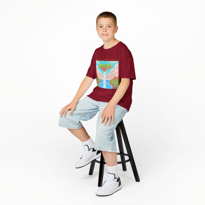 WORNWORD Kids Mid-Weight Tee - Waterfall Islands “Sky’s the Splash Limit!”